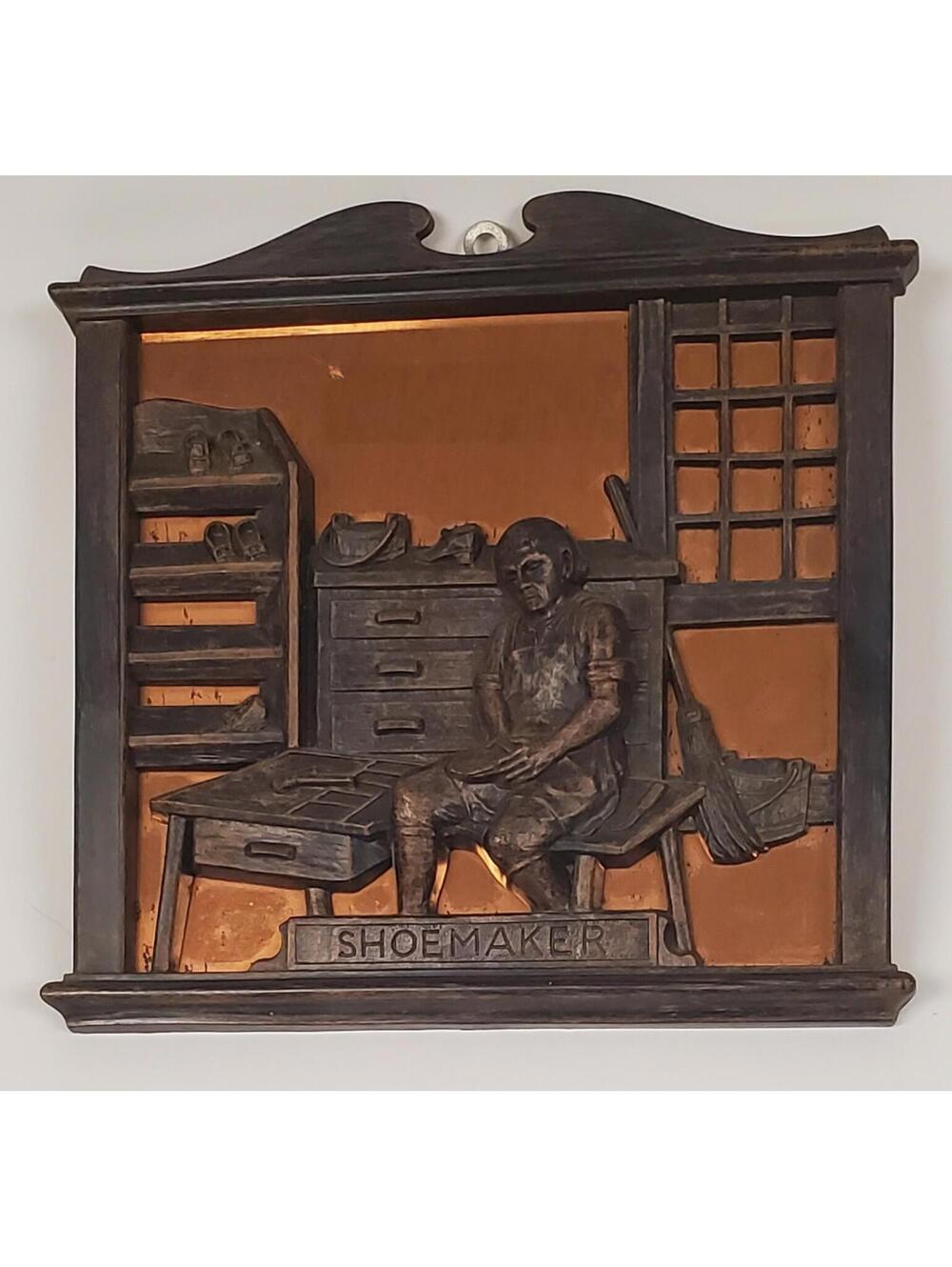 Vintage Coppercraft Guild Shoemaker 3D Wall Plaque Copper Relief Kitchener ON